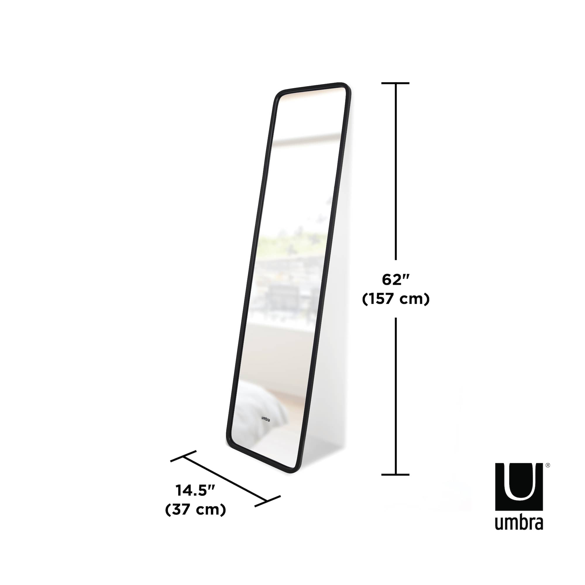 Umbra 62" Black Hub Full-Length Wall Mirror